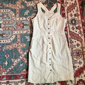 PRANA Tan Grace Trail Stripe Button Down Dress